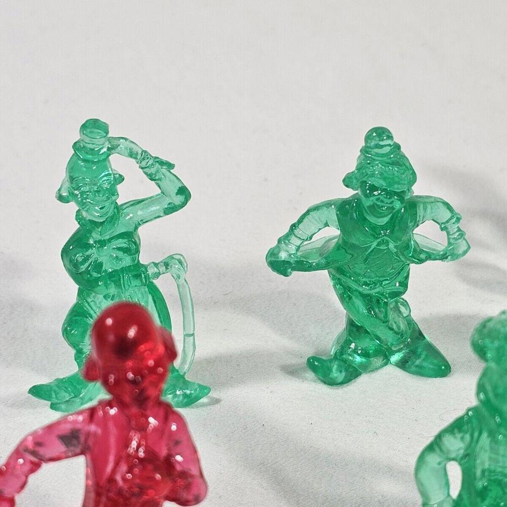 Vintage Lucite Clown Plastic Cake Topper Toy Figure Prize Translucent Lot Of 10 - Picture 6 of 7
